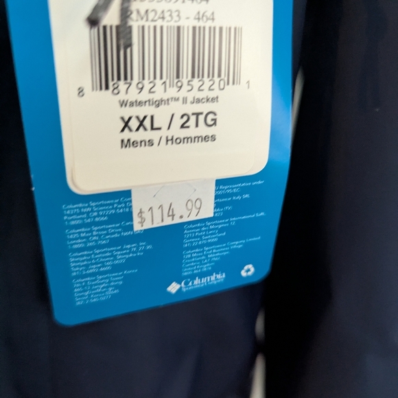 Columbia Men's Watertight II Rain Jacket Navy Blue Size XXL NWT - Picture 15 of 16